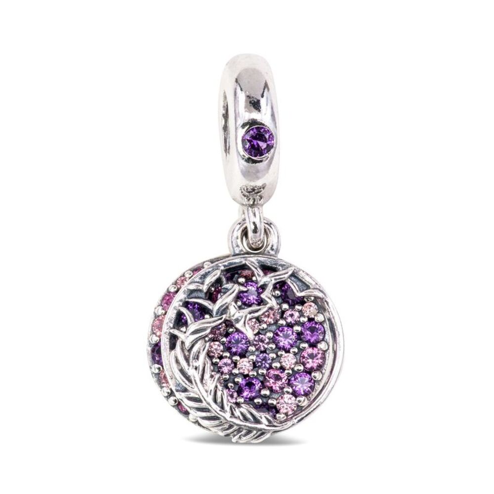 Pandora Pavé Feather Dangle Charm Sterling Silver Women's Jewelry